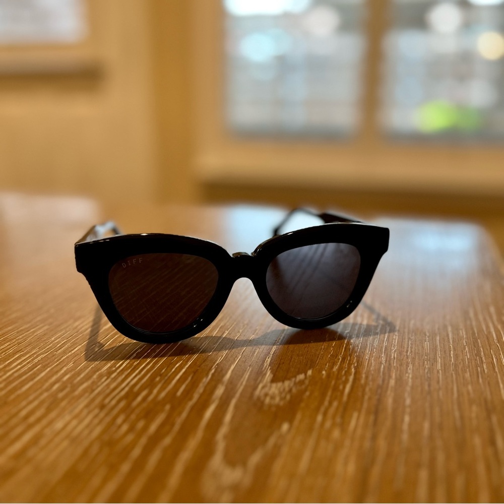 DIFF Jagger Black Sunglasses with Smoke Gradient Lens